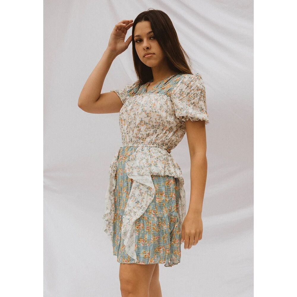 Current Air Light blue and Cream Floral Dress Size XS